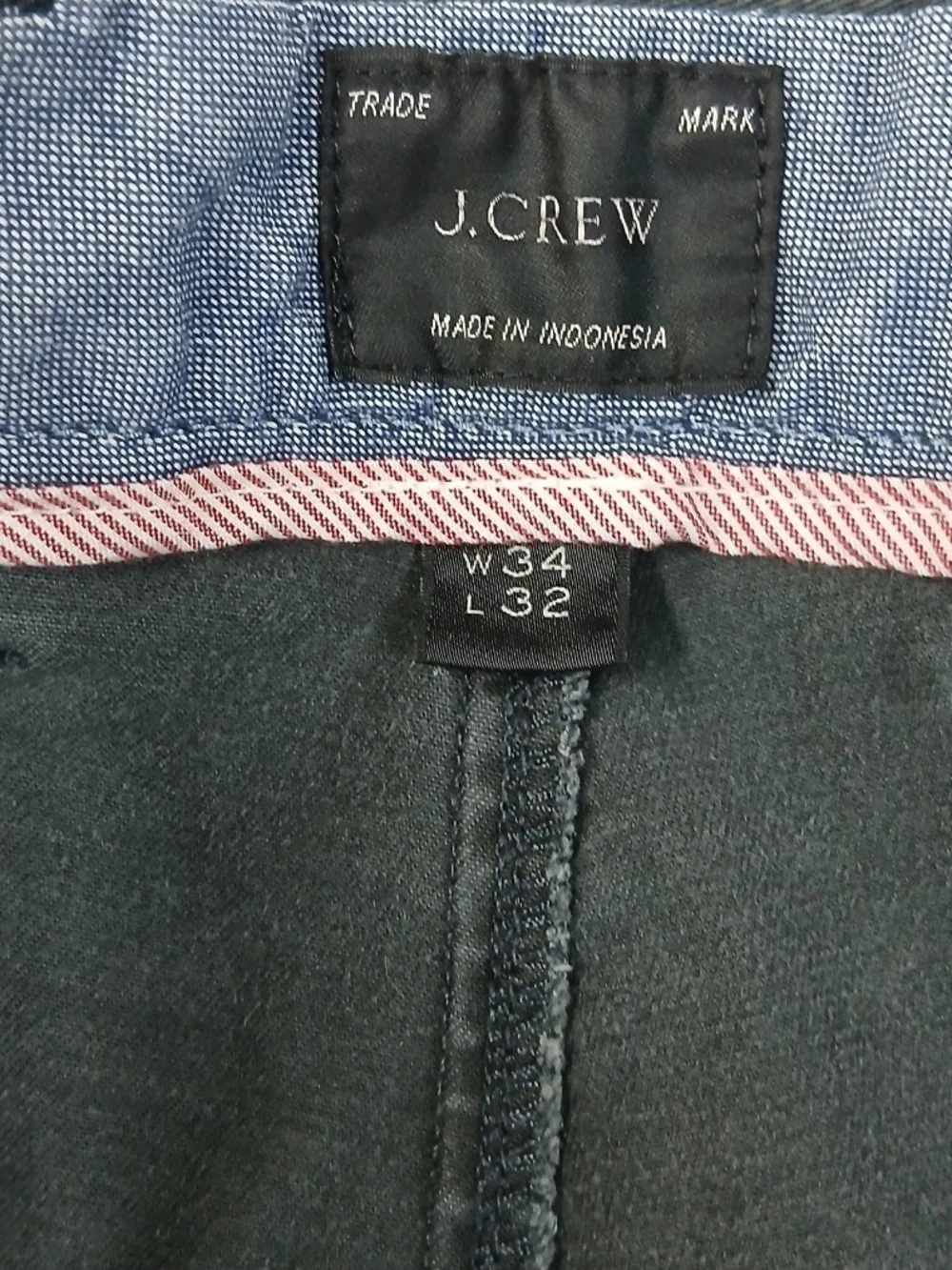 J.Crew Re-Imagined Mens Chino Pants 34x32 Gray Stretch Cotton Trousers